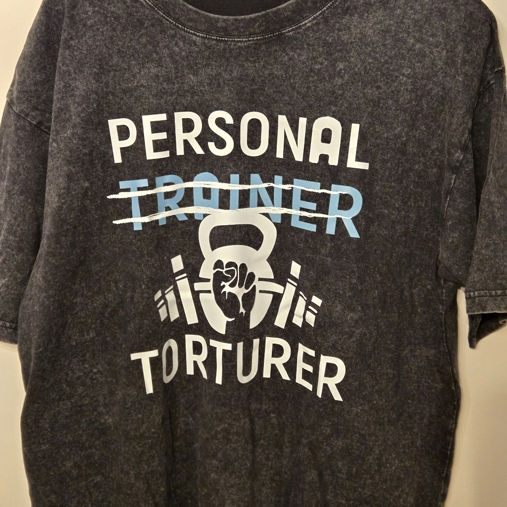 T-shirt bundle! 6 Black Unisex XXL 100% cotton S/Sl graphic work-out themed T's - Picture 8 of 9